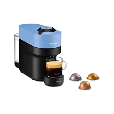 Abbildung von Nespresso De&#039;Longhi ENV90.A Vertuo Pop, Kaffeekapselmaschine, bereitet 4 Tassengrößen zu, Centrifusion Technologie, Willkommens Paket Inbegriffen, 1260W, Pacific Blue