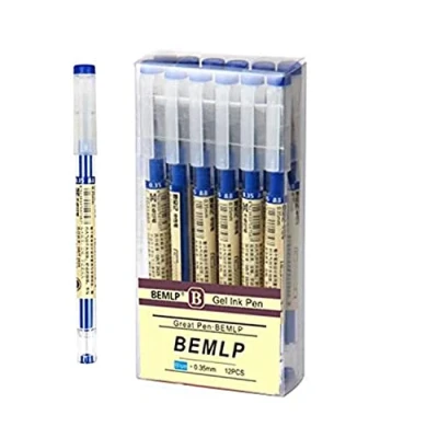 Abbildung von BEMLP Gel Tintenstift, extra feine Spitze, Kugelschreiber, 0,35 mm, blau, Premium Flüssigtinte, Tintenroller, schnelltrocknend, für japanisches Büro, Schule, Schreibwaren, 12 Stück