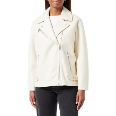Abbildung von VERO MODA Damen VMPOPEMMY Biker Jacket BOOS CP Jacke, Oatmeal/Detail:SOLID, M