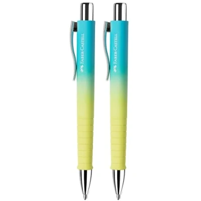 Abbildung von FABER CASTELL 205217 Kugelschreiber Poly Ball Sunrise, 2 Stück, mit auswechselbarer XB Mine, dokumentenecht