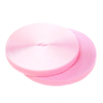 Abbildung von TUKA 25m x 20mm Klettband zum aufnähen, Rückseite Nicht selbstklebend, 25 meter Flausch &amp; Hakenband, breit Klettverschluss, Extra Stark Haftkraft Haken, Rosa TKB5004 pink
