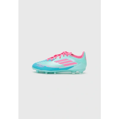 Abbildung von adidas Performance F50 League Messi Unisex Fußballschuh Nocken für Kinder, Größe: 33, Flash aqua/lucid pink/lucid cyan Schuhe