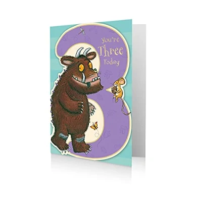 Abbildung von Danilo Cards Geburtstagskarte zum 3. Geburtstag, Grüffelo, 17,8 x 12,7 5,1 cm