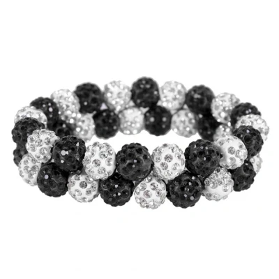 Abbildung von QHP Scrunchie Glanz Rhinestone Weiß/Schwarz