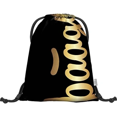 Abbildung von Baagl Turnbeutel für Jungs und Mädchen Sportbeutel Junge, Kinder, Teenager Schule Sport Schuhbeutel, Sportsack mit Reflektiven Elementen (Skate Gold)