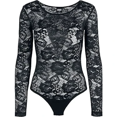 Abbildung von Urban Classics Ladies LACE Longsleeve BODY Bluse, Damen, Größe: XXL, Black