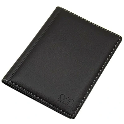 Abbildung von Elegantes Ausweisetui/Ausweishülle/Kreditkartenetui mit Kontrastnaht 4 Fächer MJ Design Germany Made in EU Designs (Design 3 / Schwarz)