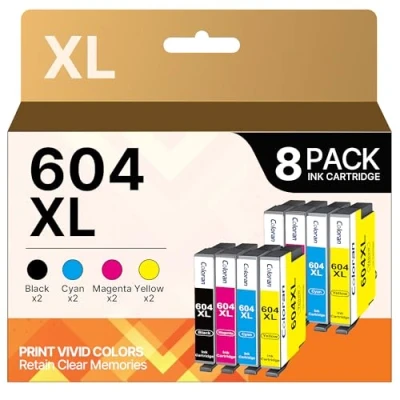 Abbildung von Coloran 604XL Multipack Ersatz für Epson 604 Patronen XP 2205 2200 3200 3205 4200 4205 WF 2910 2930 2935 2950 (8er Pack)
