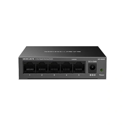 Abbildung von Mercusys MS105GS 5 Ports Gigabit Netzwerk Switch, Unmanaged LAN Switch Plug and Play, Metallgehäuse, Lüfterlos