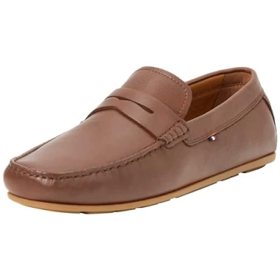 Abbildung von Tommy Hilfiger Herren Loafer Casual Leather Driver aus Leder, Braun (Winter Cognac), 40