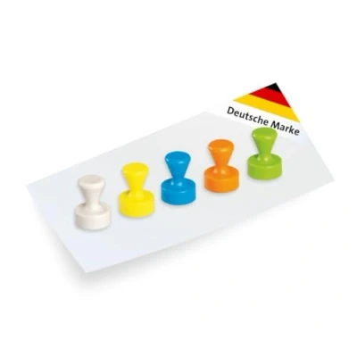 Abbildung von MAUL Neodym Kegelmagnet Magnet mit hoher Haftkraft für einen vielseitigen Einsatz modernem Design Ø 12 x 16 mm 10er Pack farb. Sortiert