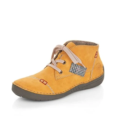Abbildung von Rieker Damen Bequemschuhe 52543, Frauen Schnürschuhe,straßenschuhe,Strassenschuhe,Schnuerung,lace up Shoes,Low tie,bequem,gelb (69),37 EU / 4 UK