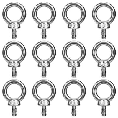 Abbildung von QIMEI SHOP Ringschraube M6 Augenschraube 304 Edelstahl Augenbolzen Ösenschrauben Ringbolzen M6*11 Augenschrauben für Befestigens und Hängens 12 Stück