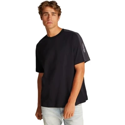Abbildung von Calvin Klein Jeans LOGO TAPE TEE Tshirt print, Herren, Größe: XXL, Black