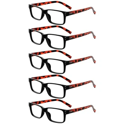 Abbildung von Eyekepper 5er pack Federscharniere Vintage Herren Lesebrille in Schwarz Fassung Schildpatt Arme