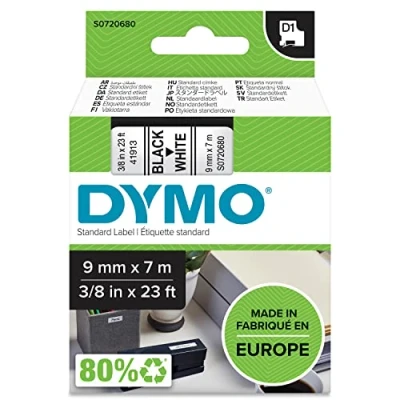 Abbildung von DYMO Original D1 Etiettenband 9 mm x 7 m schwarz auf weiß selbstklebendes Etikettenband für LabelManager Beschriftungsgerät