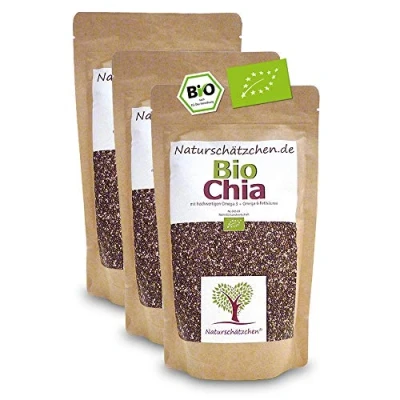 Abbildung von Bio Chia Samen in geprüfter Qualität (DE ÖKO 22) (3 x 500g)
