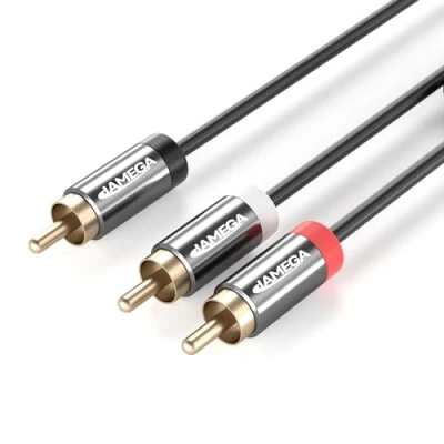 Abbildung von JAMEGA 3m Cinch Y Kabel Subwoofer RCA Digitales Koaxialkabel 24K vergoldete Stecker 1 zu 2 Audio für Verstärker, Subwoofer, HiFi Anlagen, Stereoanlagen, Heimkino