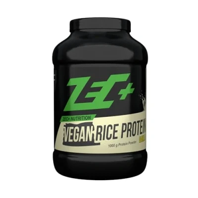 Abbildung von Zec+ Nutrition Reisprotein Eiweißpulver 1000 g, Geschmack Haselnuss │ veganes Proteinpulver für rein pflanzliche Proteinversorgung