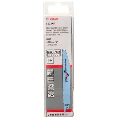 Abbildung von Bosch Accessories Professional 2608657937 Säbelsägeblätter S 123 XF, 25 teilig