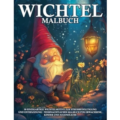 Abbildung von Wichtel Malbuch: 50 Einzigartige Wichtelmotive zur Stressbewältigung und Entspannung Weihnachtliches Malbuch für Erwachsene, Kinder Jugendliche