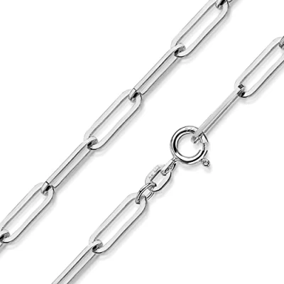Abbildung von Materia Gliederkette Damen Silber 925 breite Halskette 3mm Ankerkette K23 50cm
