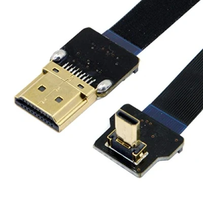 Abbildung von CY CYFPV 90 Degree Up Angled FPV Micro HDMI Male to Flat Cable 50cm for HDTV Multicopter Aerial Photography