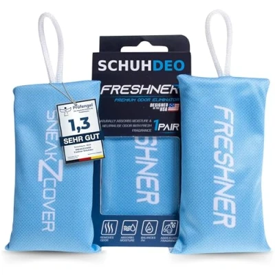 Abbildung von Freshner Schuhdeo gegen Fußgeruch und Schweißfüße Geruchsentferner hinterlässt einen frischen Duft Für Arbeitsschuhe, Sport Schuhe Sneaker Farbe Blau