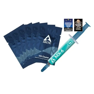 Abbildung von ARCTIC MX 6 (4 g, inkl. Cleaner) Ultimate Performance Wärmeleitpaste für CPU, Konsolen, Grafikkarten, Laptops, sehr hohe Wärmeleitfähigkeit, Lange Haltbarkeit, Nicht leitend, kapazitiv