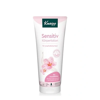 Abbildung von Kneipp Sensitiv Körperlotion Bodylotion mit Bio Mandelblütenextrakt für empfindliche Haut Schnelleinziehende, leichte Textur verleiht der ein samtweiches und gepflegtes Gefühl 200ml