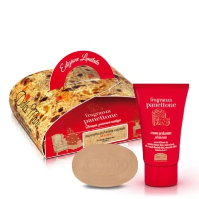 Abbildung von Helan Panettone Duft, Schatulle Hände mit Seife und duftender Creme, ideal als Geschenkbox für Damen