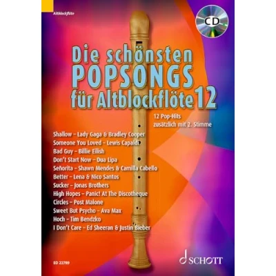 Abbildung von Die schönsten Popsongs für Alt Blockflöte: 12 Pop Hits. Band 12. 1 2 Blockflöten. (Die Blockflöte, 12)