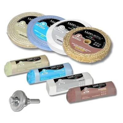 Abbildung von Lux Metal 4 polierpaste 250 g Polierscheibe 150 mm Polierset set DIY kit Schleifpaste Metall Aluminium, Bank Poliermaschine, Edelstahl, Messing, Kupfer, Holz, Kunststoff, schleifmaschinen, messer