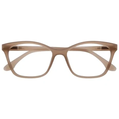 Abbildung von OPULIZE KAT Lesebrille Cat Eye Katzenaugen Fassung Matt Taupe Herren &amp; Damen Federscharniere R59 U +3.00