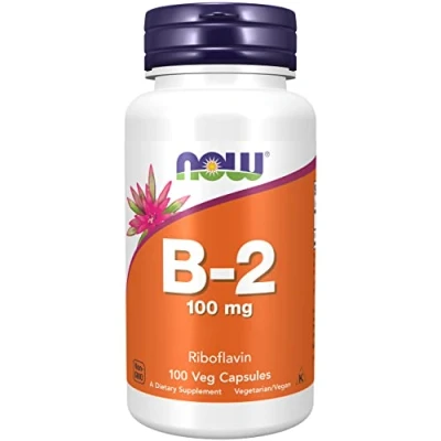 Abbildung von Now Foods, Vitamin B2 (Riboflavin), 100mg, Hochdosiert, 100 vegane Kapseln, Laborgeprüft, Glutenfrei, Sojafrei, Vegetarisch, ohne Gentechnik, für die Haut und Schleimhäute