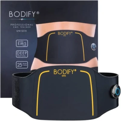 Abbildung von Bodify EMS Rückentrainer Pro Gezielte Stimulation der Rücken Muskulatur! Muskelaufbau und verbesserte Haltung Training Rückenmuskeltrainer für Männer Frauen DAS ORIGINAL