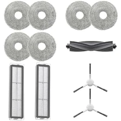 Abbildung von Dreame Original Zubehörset für L10 Prime/L10s Ultra/L10 Ultra: 1x Hauptbürste, 2x Seitenbürsten, Staubfilter, 6x Mopptücher (3 Paare)