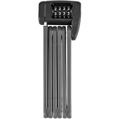 Abbildung von ABUS Faltschloss Bordo Lite 6055C mit SR Halterung Extra leichtes Zahlenschloss, ideal für Rennräder Sicherheitslevel 7 60 cm Schwarz