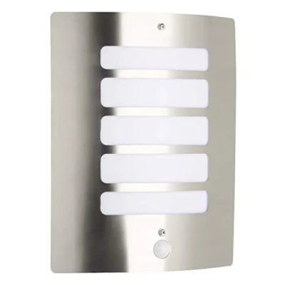 Abbildung von BRILLIANT Lampe Todd Außenwandleuchte Bewegungsmelder edelstahl 1x A60, E27, 60W, geeignet für Normallampen (nicht enthalten) IP Schutzart: 44 spritzwassergeschützt