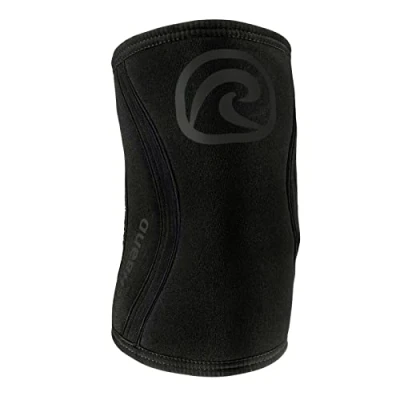 Abbildung von Rehband Ellenbogenbandage aus 5mm SBR/Neopren, Ellenbogen Sleeve für Kraftsport, anatomisches Design, rutschfest &amp; enganliegend Damen Herren, Farbe:Carbon/Schwarz, Größe:XL