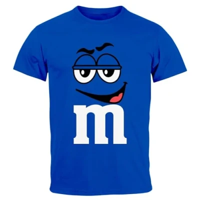 Abbildung von MoonWorks® Herren T Shirt Fasching Karneval M Aufdruck Gruppen Kostüm Verkleidung Last Minute Faschingskostüme Männer Funshirt 4 blau 4XL