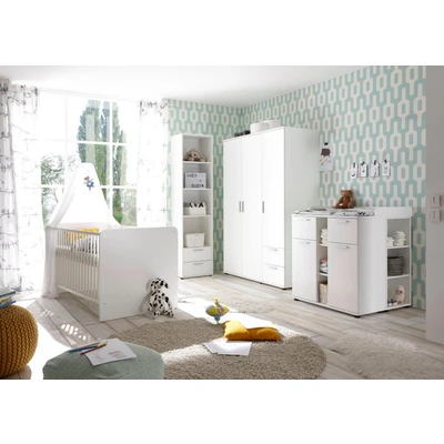 Abbildung von Begabino Babyzimmer Komplettset »Bibo«, (Set, 3 tlg., Bett, Wickelkommode, Schrank), Bett + Wickelkommode trg. Schrank