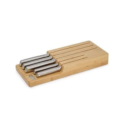 Abbildung von Joseph Elevate Küchenmesser 5 teilig, Japanische Edelstahl Scharfe Messerset mit Bambus Messerblock Schubladenorganisator, Kochmesser, Schälmesser