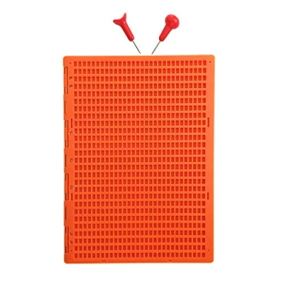 Abbildung von Brailletafel 27 Zeilen 30 Zeichen pro Zeil mit Griffel 2 stücke DIN A4, Orange Farbe