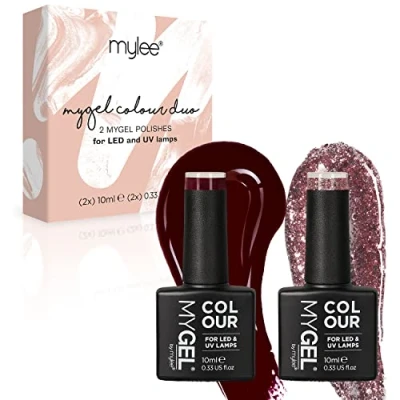 Abbildung von MyGel von MYLEE Sugar &amp; Spice Gel Nagellack Set 2x10ml UV/LED Nail Art Maniküre Pediküre für den Professionellen Einsatz im Wohnzimmer und zu Hause Langlebig Einfach Anzuwenden