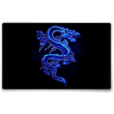 Abbildung von Silent Monsters Mauspad 240 x 200 mm Stoff Mousepad Drache blau Vernähter Rand rutschfest für Gaming Büro Office Homeoffice 24 20 cm Mouse Pad Mat Mausunterlage klein alle Maus Arten