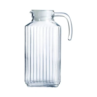 Abbildung von Luminarc ARC 30629 Quadro Krug, Kühlschrankkrug mit Deckel, 1.7 Liter, Glas, transparent, 1 Stück
