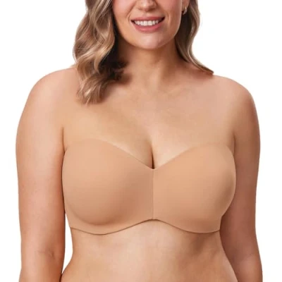 Abbildung von DELIMIRA Damen Minimizer Trägerloser BH mit Bügel ohne Polster Geformte Cups Kaum Buff 75C