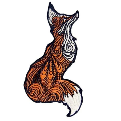 Abbildung von Aufnäher, bestickt, Design: Hübscher Fuchs, zum Aufbügeln oder Aufnähen