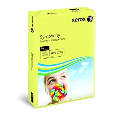 Abbildung von Xerox 003R93231 farbiges Druckerpapier Kopierpapier Symphony pastell Din A4, 160 g/m², 250 Blatt pro Pack, gelb